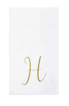 Vietri Gold Monogram Papersoft Napkin - H