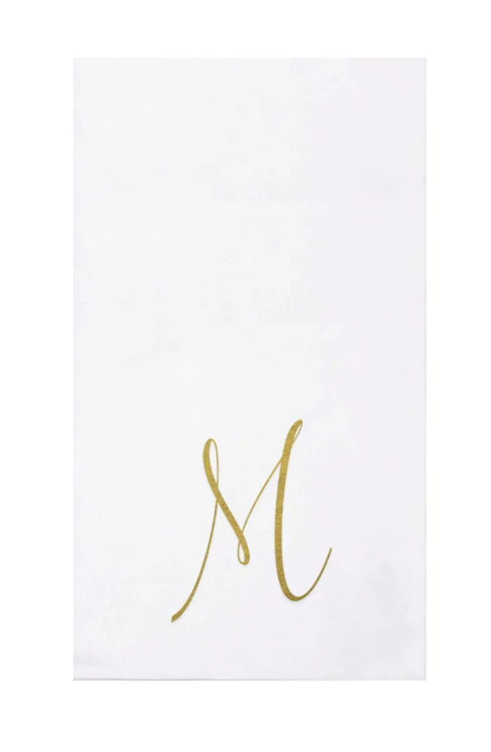 Vietri Gold Monogram Papersoft Napkin - M