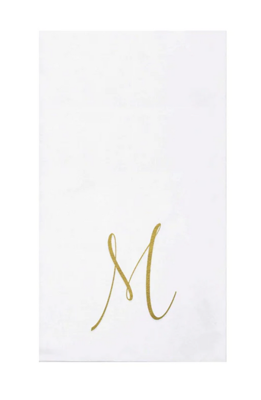 Vietri Gold Monogram Papersoft Napkin - M
