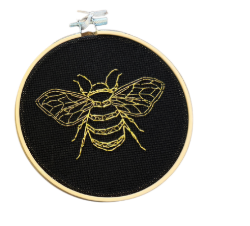 Bee Outline Embroidery Hoop Decor