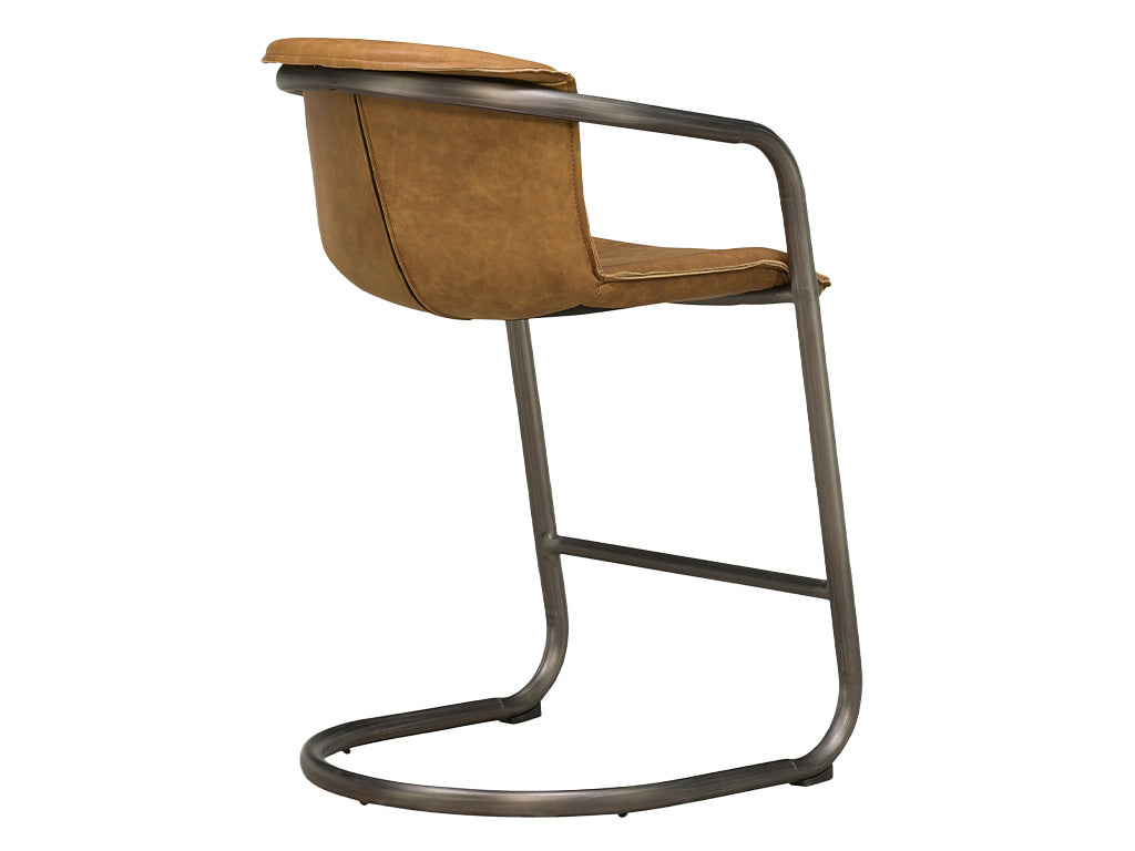Chestnut Leather Counter Stool