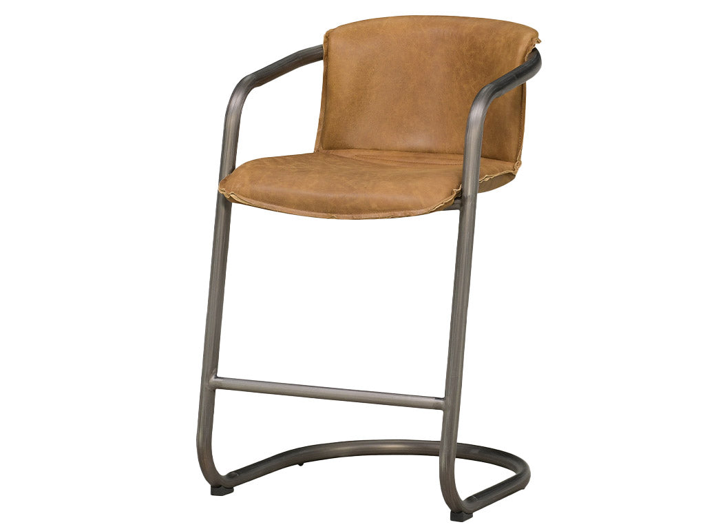 Chestnut Leather Counter Stool