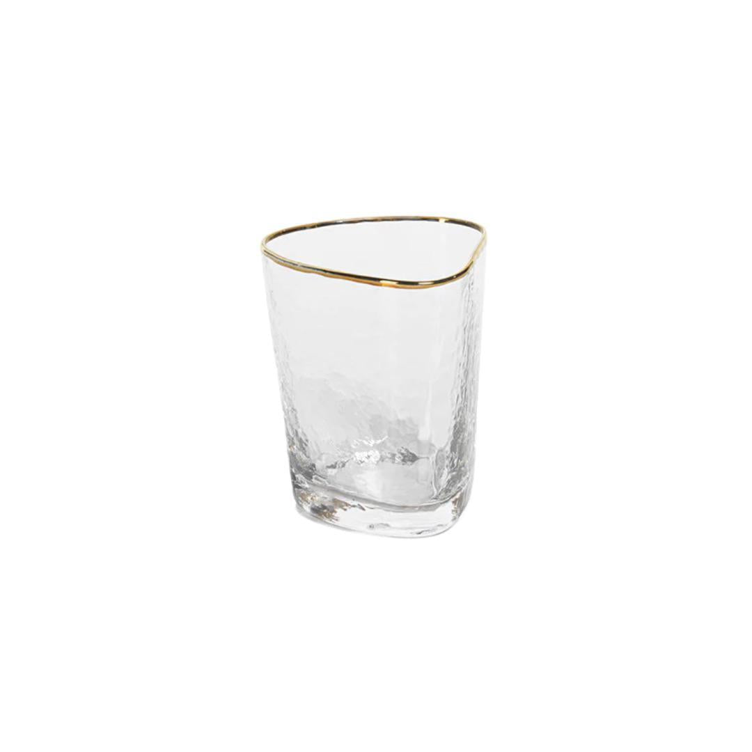 Aperitivo Triangular DOF Glass Clear/Gold Rim
