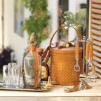 Algarve Polished Nickel and Leather Bar Tool Set