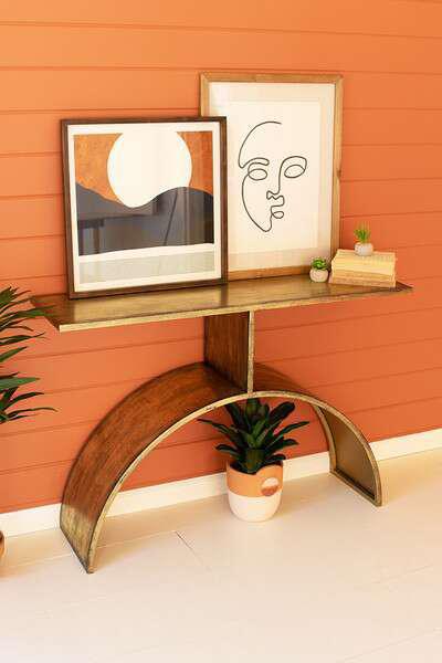 Antique Brass Console Table