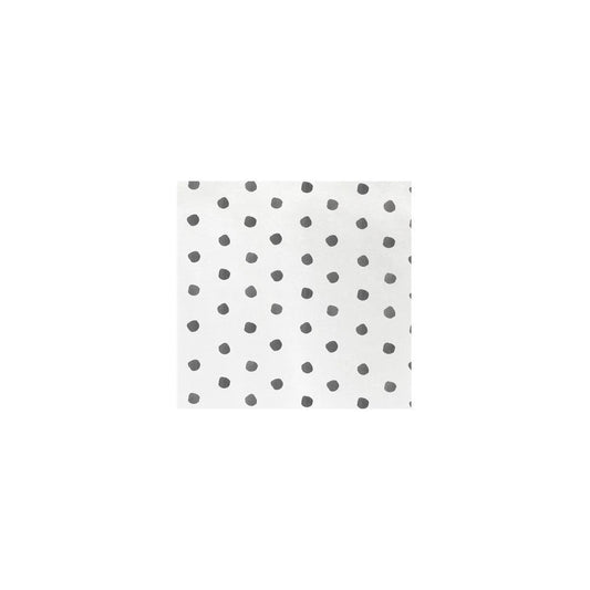 PS Dot Lt Gray Cocktail Napkins S/20