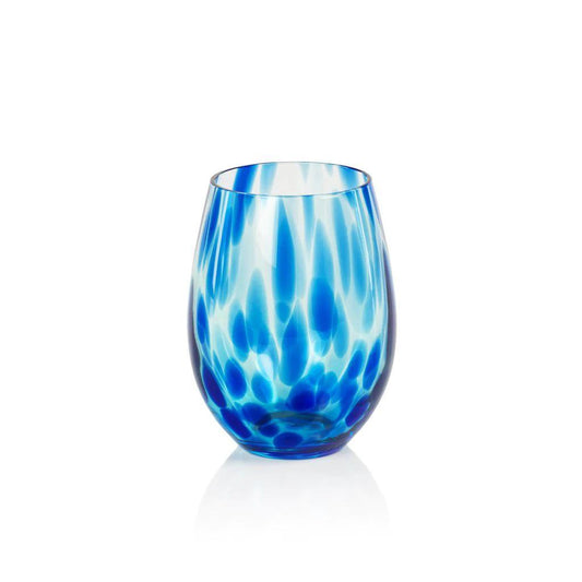 Blue Tortoise Stemless All Purpose Glass