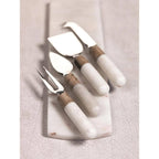 Marble and Wood Cheese Tool Set of 4