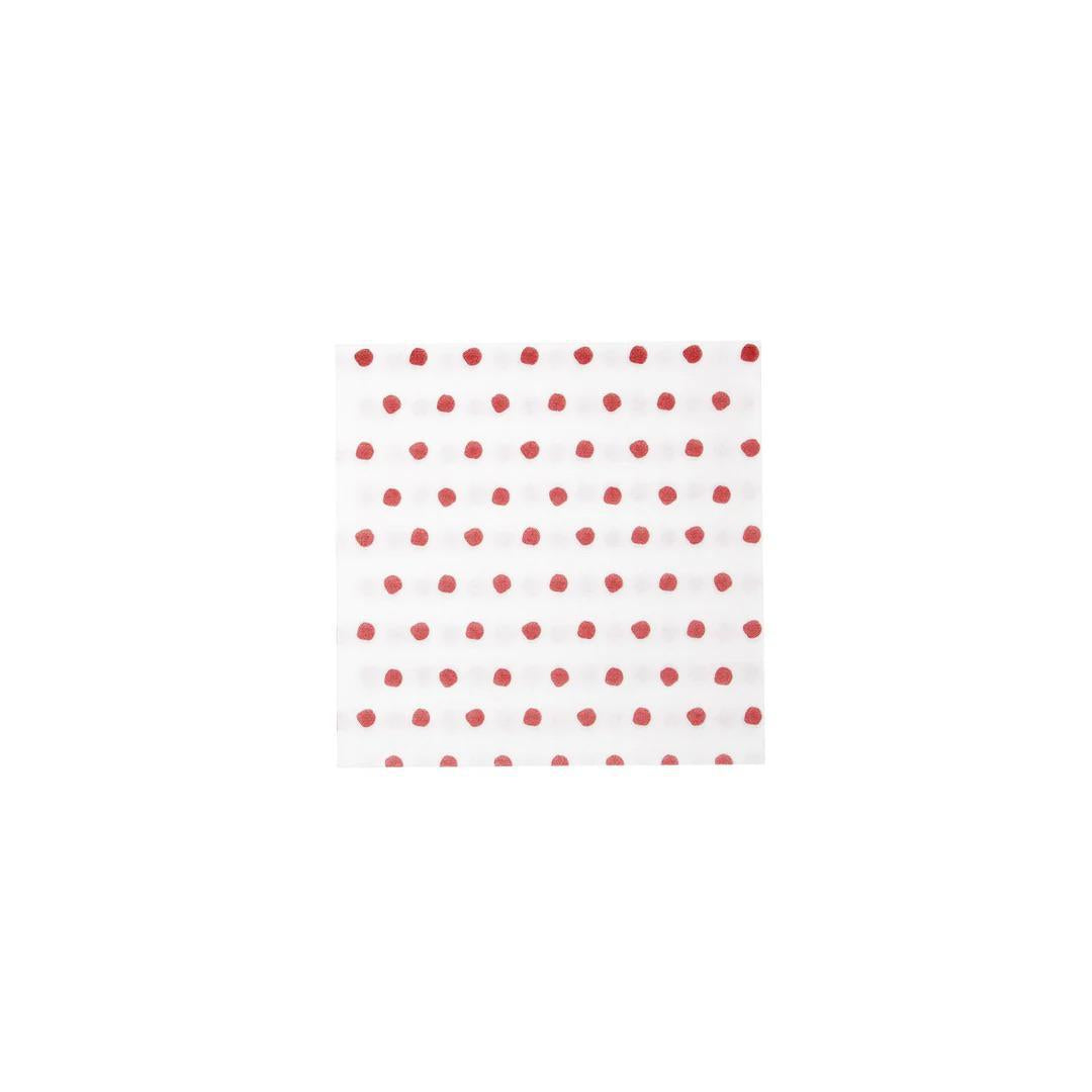 PS Dot Red Cocktail Napkins S/20